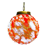 Large red art glass statement pendant