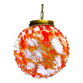 Grand pendentif en verre artistique rouge