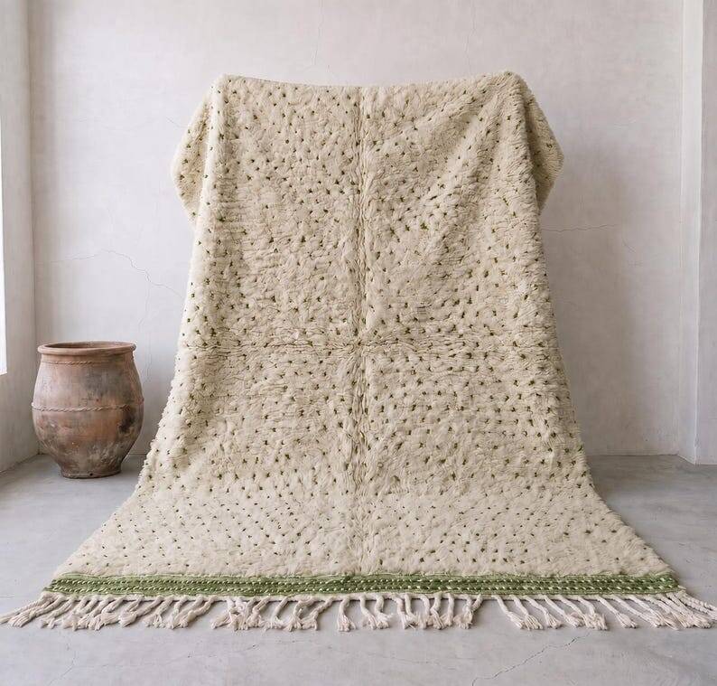 Tapis berbère fait main traditionnelle artisanale taille 3/4 m