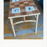 70s rattan coffee table
