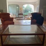 Table basse bois et verre