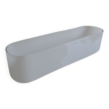 Modernist vase or centerpiece in white glass