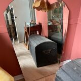 Wood beveled mirror