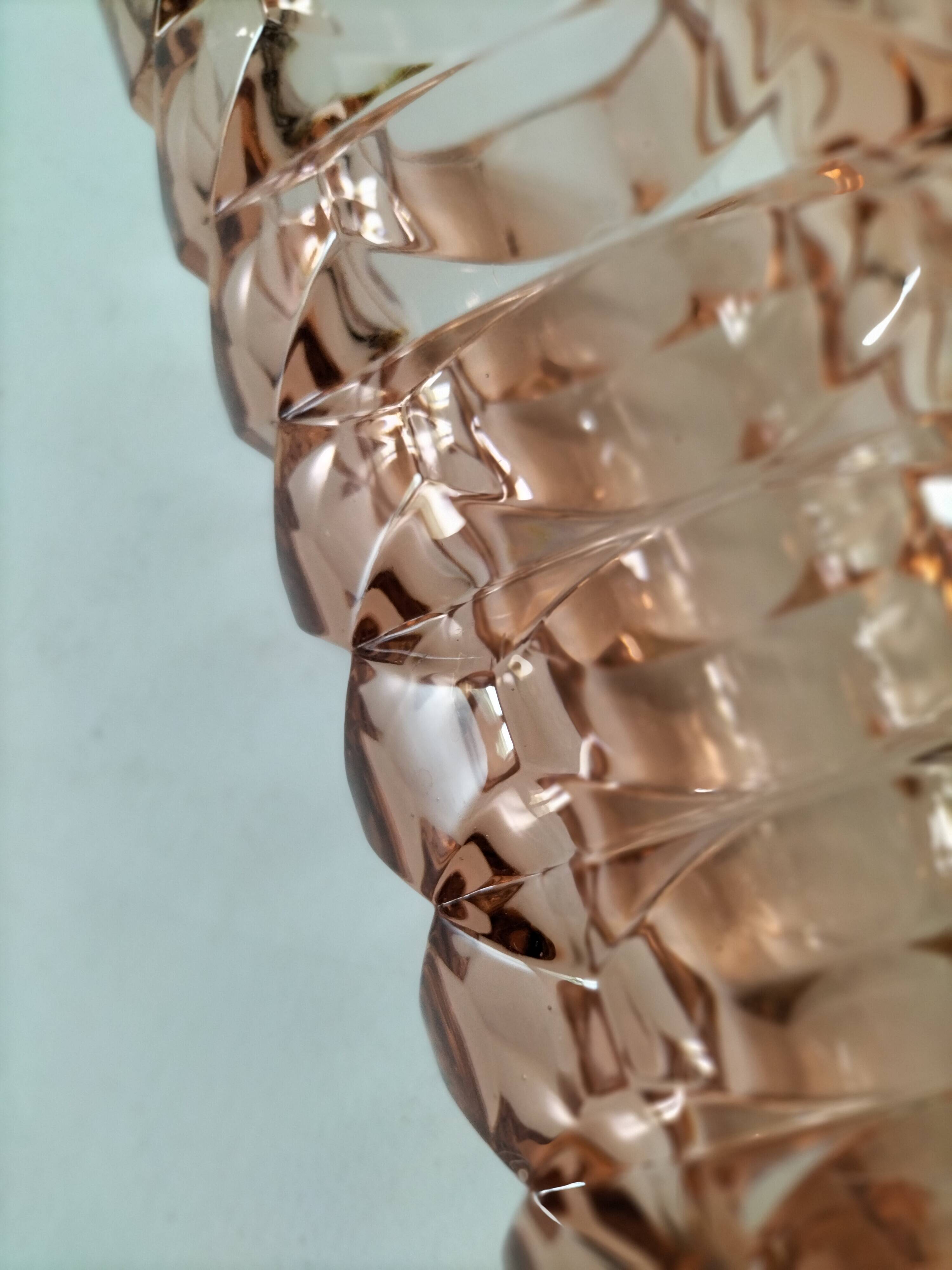 Vintage pink pressed glass vase – Windsor Rosaline model by Luminarc