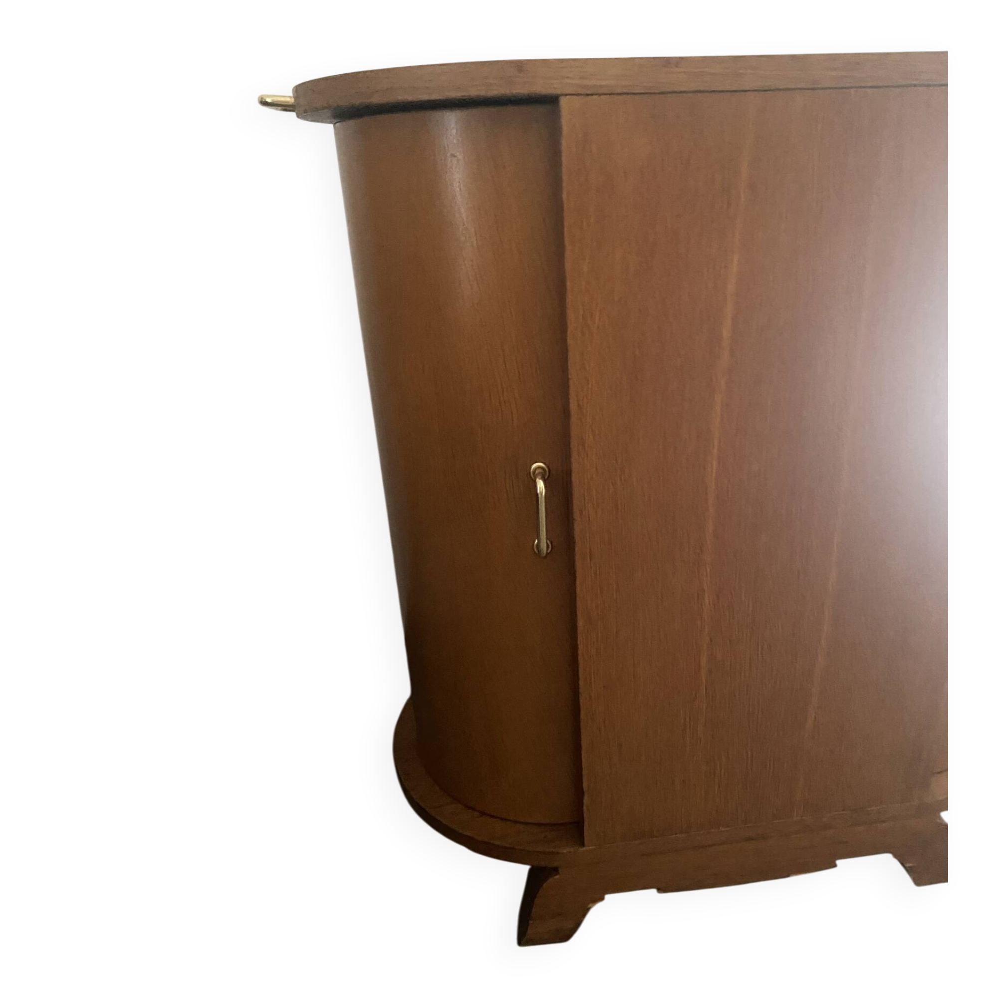 Rotating wooden bar cart from the 1950s.