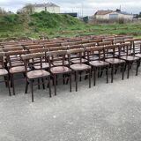 Set of 40 old beech bistro chairs