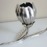 Flower, removable ashtrays and spades, iconic object 70s, silver bronze signed eLeCe Lisboa