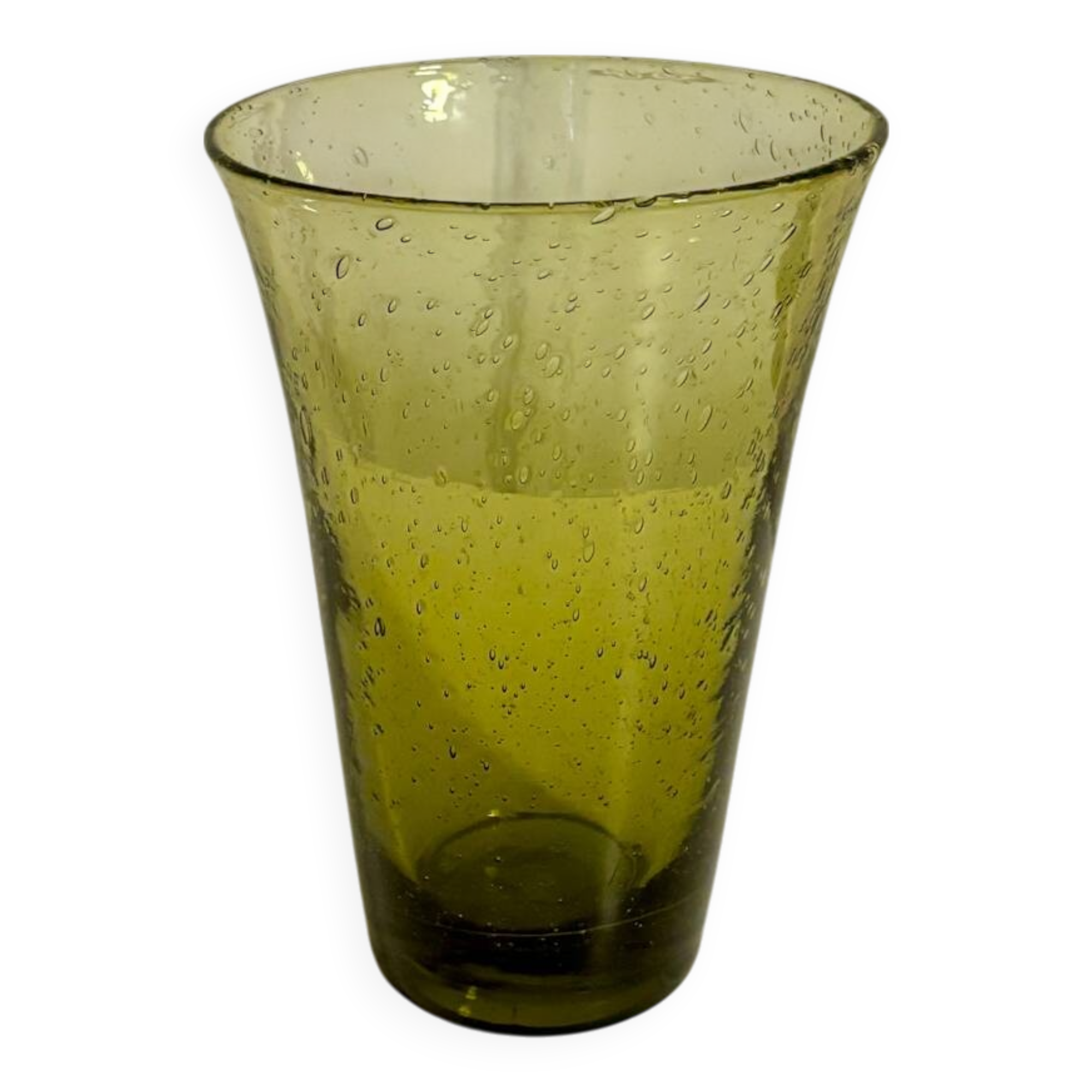 Biot bubble glass vase, green, 1970