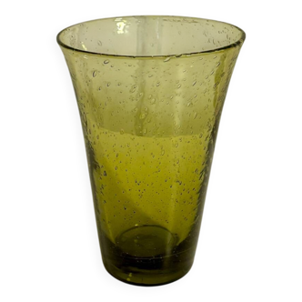 Vase en verre bulle de Biot, Vert, 1970