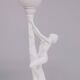 Art Deco White Ceramic naked Woman lamp Globe Italy 1970s
