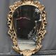 Antique rococo style wooden mirror. Solid walnut.