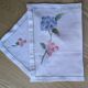 Rectangular tablecloth and its matching vintage hand-embroidered napkin – Bicolour hydrangeas