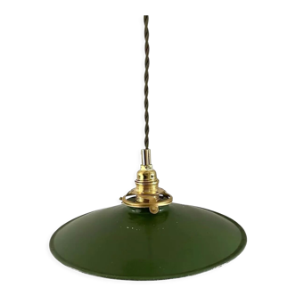 Vintage suspension in electrified green enamelled sheet metal with new