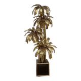Brass palm tree table lamp with 4 trunks
