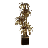 Brass palm tree table lamp with 4 trunks