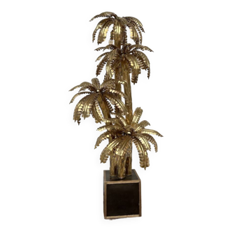 Lampe à poser palmier en laiton à 4 troncs