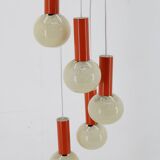 1970s Cascade Chandelier with Plastic Shades, Czechoslovakia