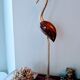 Blue heron of the 60s-70s in brass and rosewood and teak