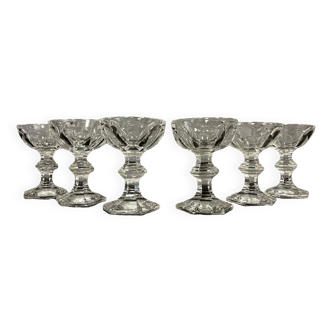 Service of 6 large BACCARAT crystal bowls of the famous HARCOURT model - 19th century (B)