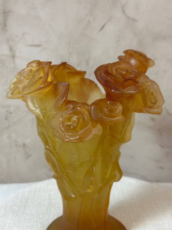 Vase pate de verre Daum