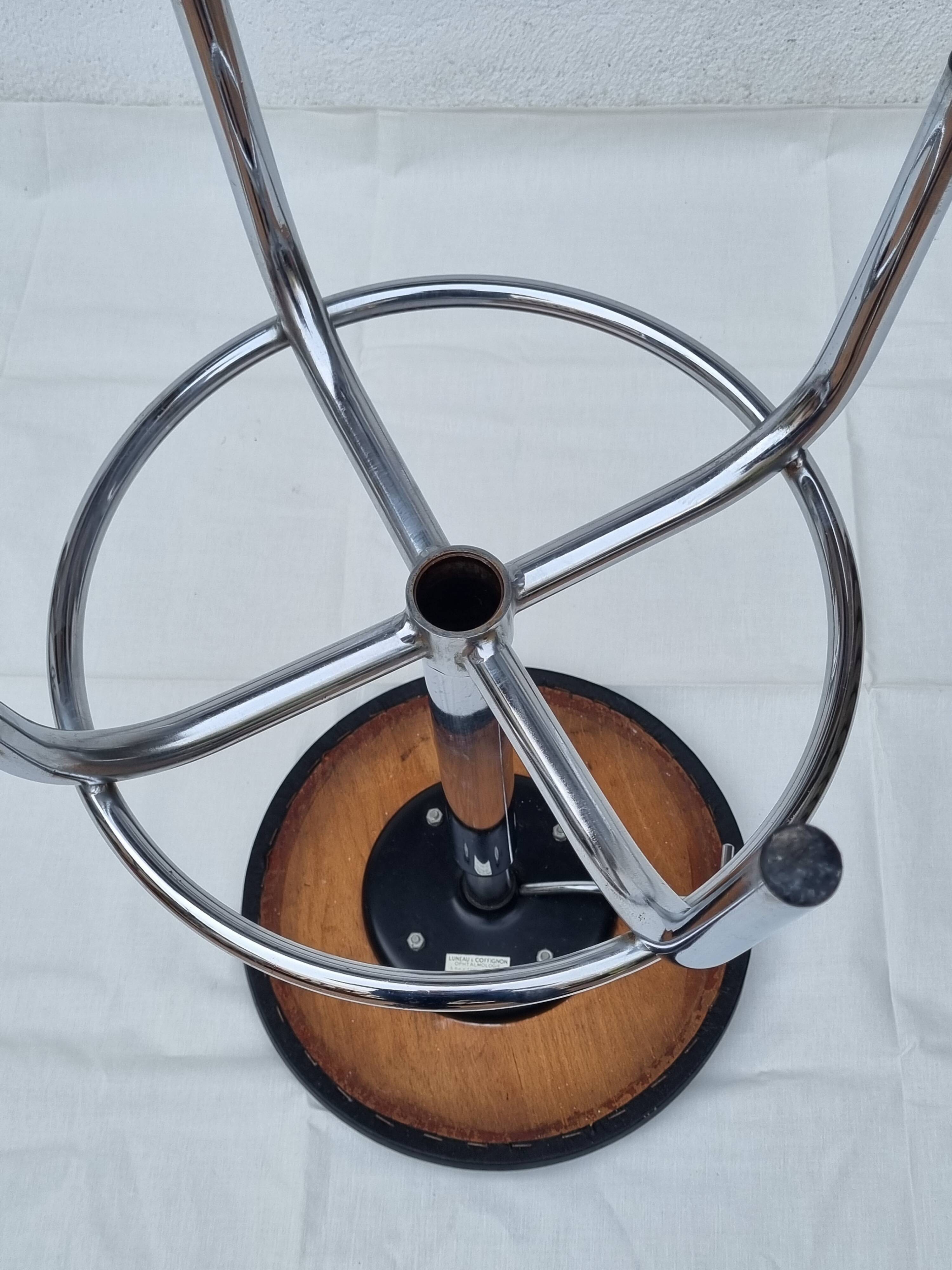 Vintage adjustable chrome stool 56 cm