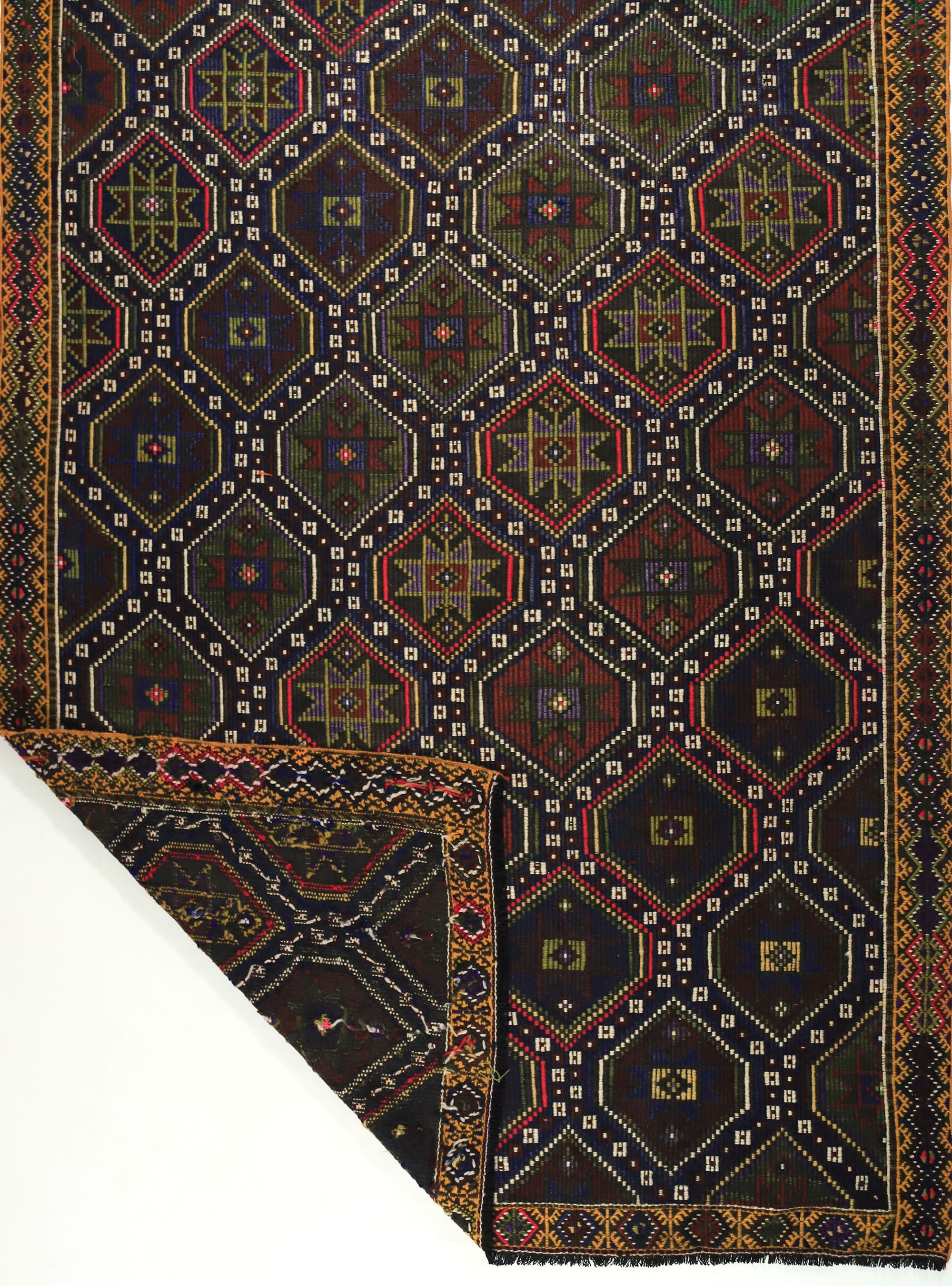 Anatolian handmade kilim rug 288 cm x 185 cm