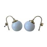 Lot 2 vintage opaline wall lamps