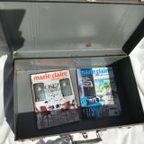 Vintage dark grey metal suitcase