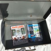 Vintage dark grey metal suitcase