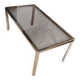 Table basse laiton plateau verre fumé