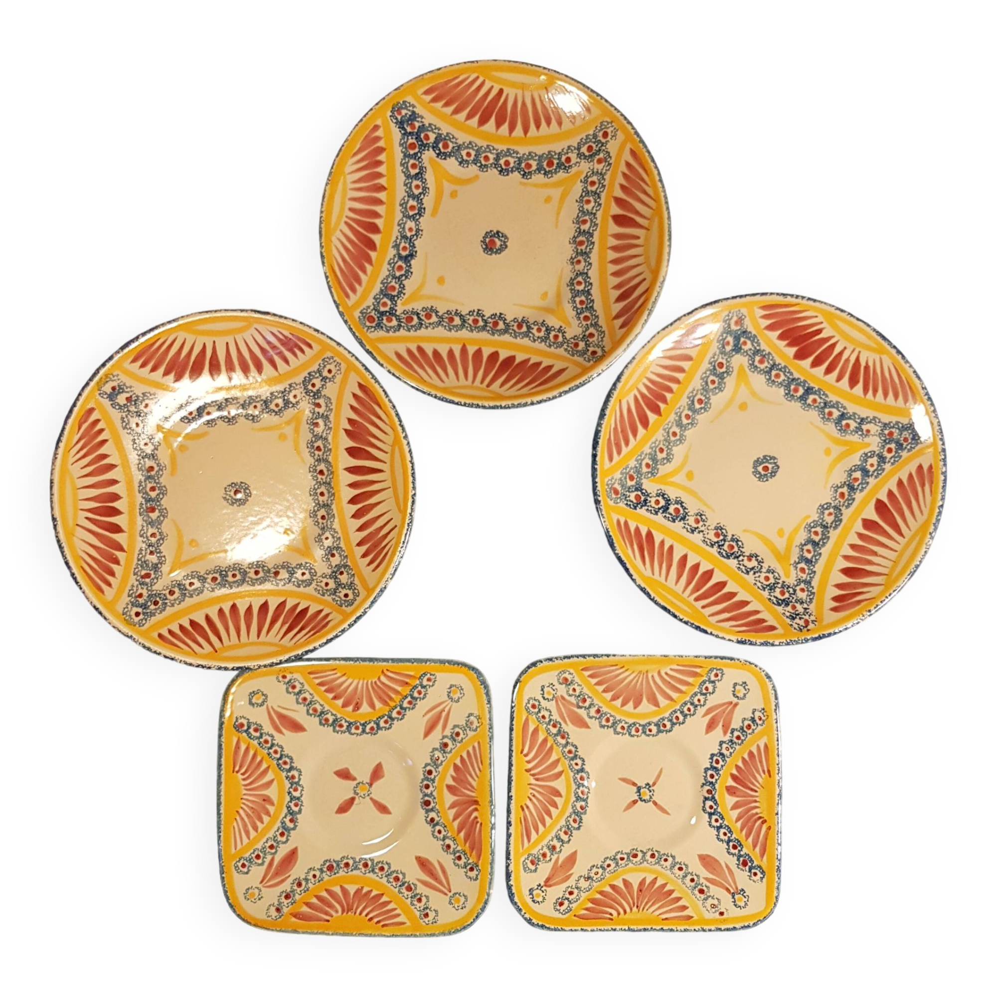 5 Henriot Quimper saucers or plates