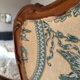 Old wooden and fabric screen