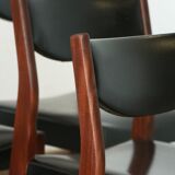 Series of 6 chairs in skai and teak