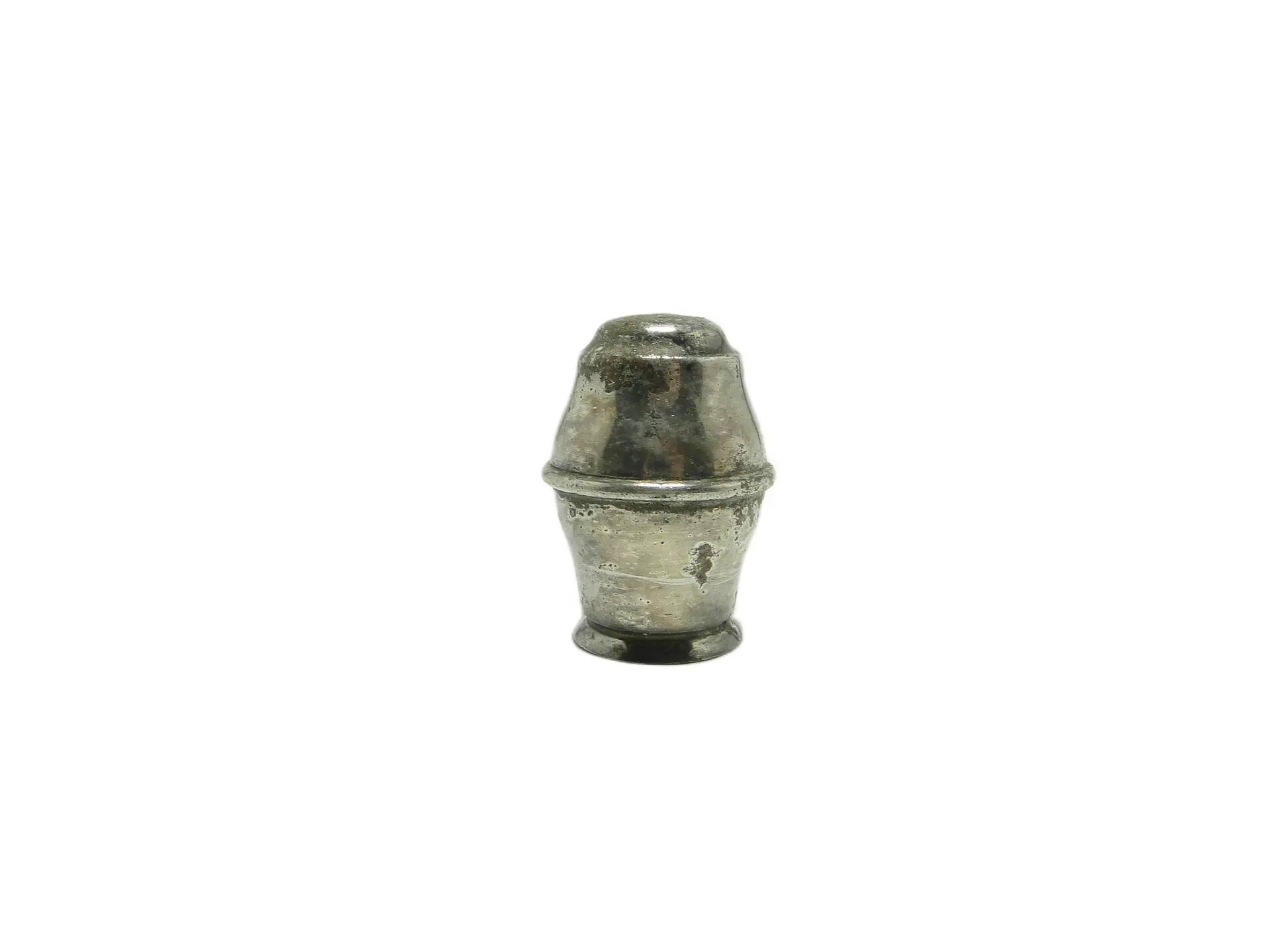 Art Deco salt shaker, silver-plated brass, Belgium, 1930s.