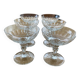 Set of 6 chiseled glass champagne coupes
