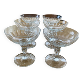 Ensemble de 6 coupes champagne verre ciselé