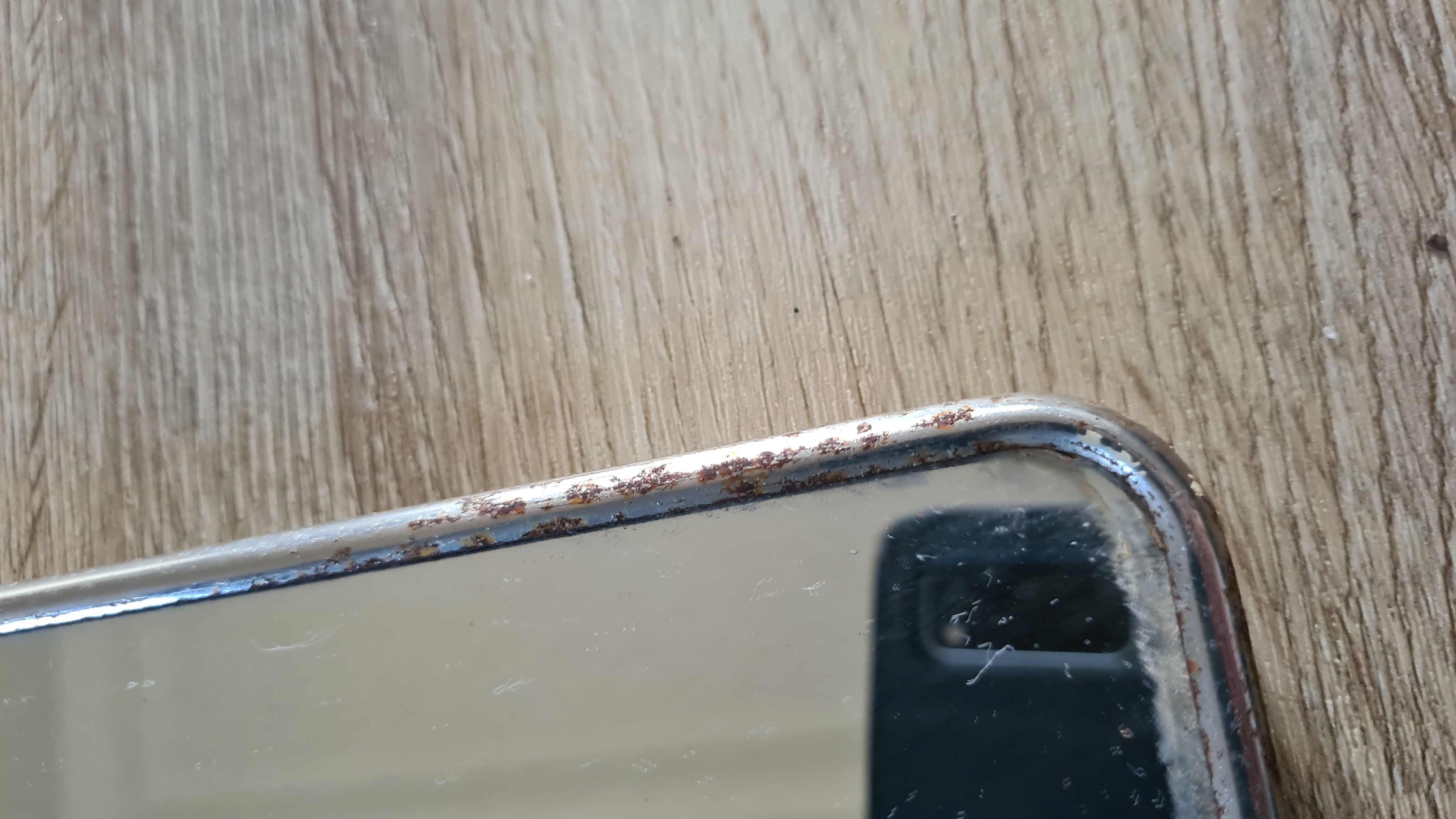 Old rectangular barber wall mirror, 39x29 cm