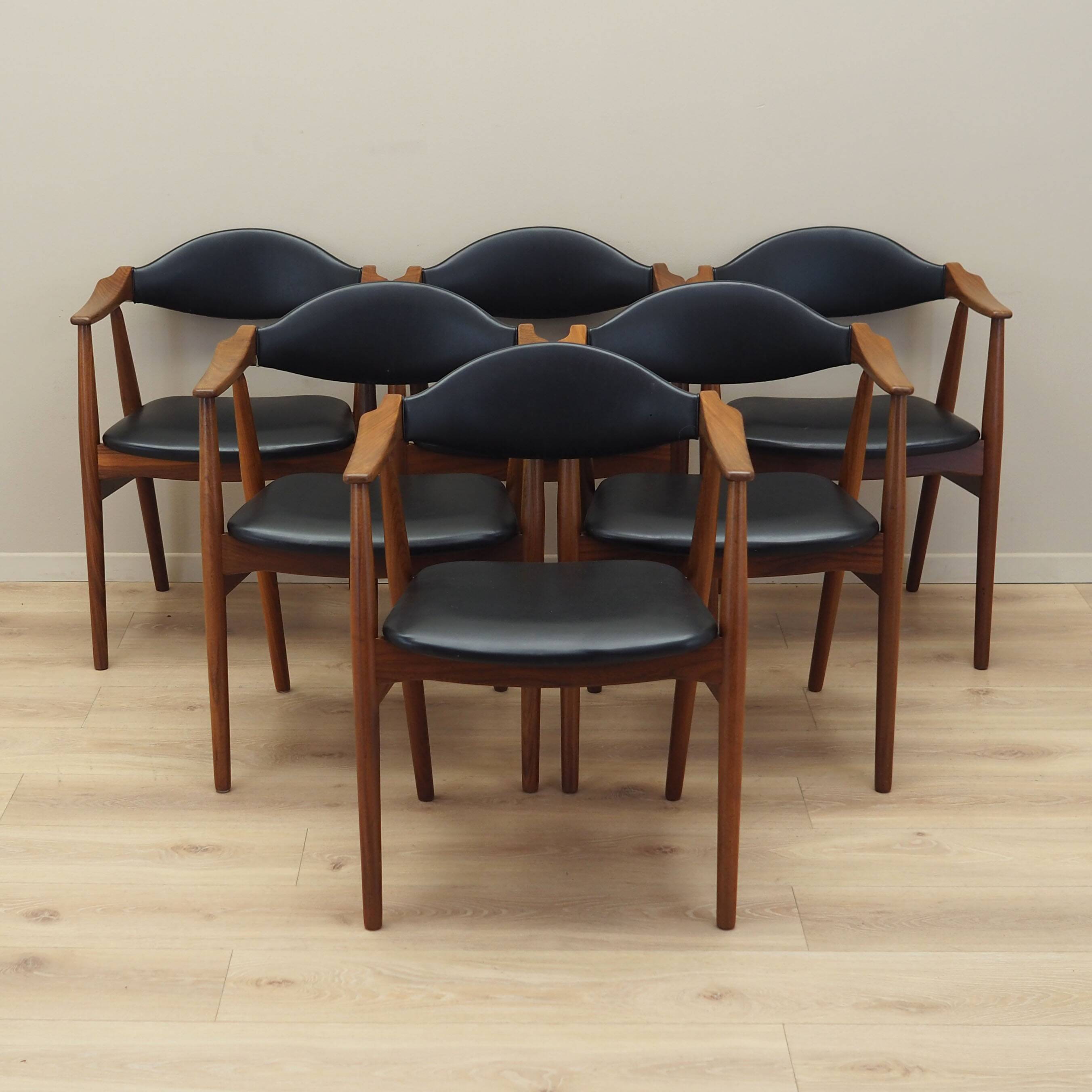 Set of six teak chairs, Danish design, 1970s, manufacture: Farstrup Møbler