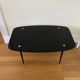 Black glass and metal coffee table from the 50s