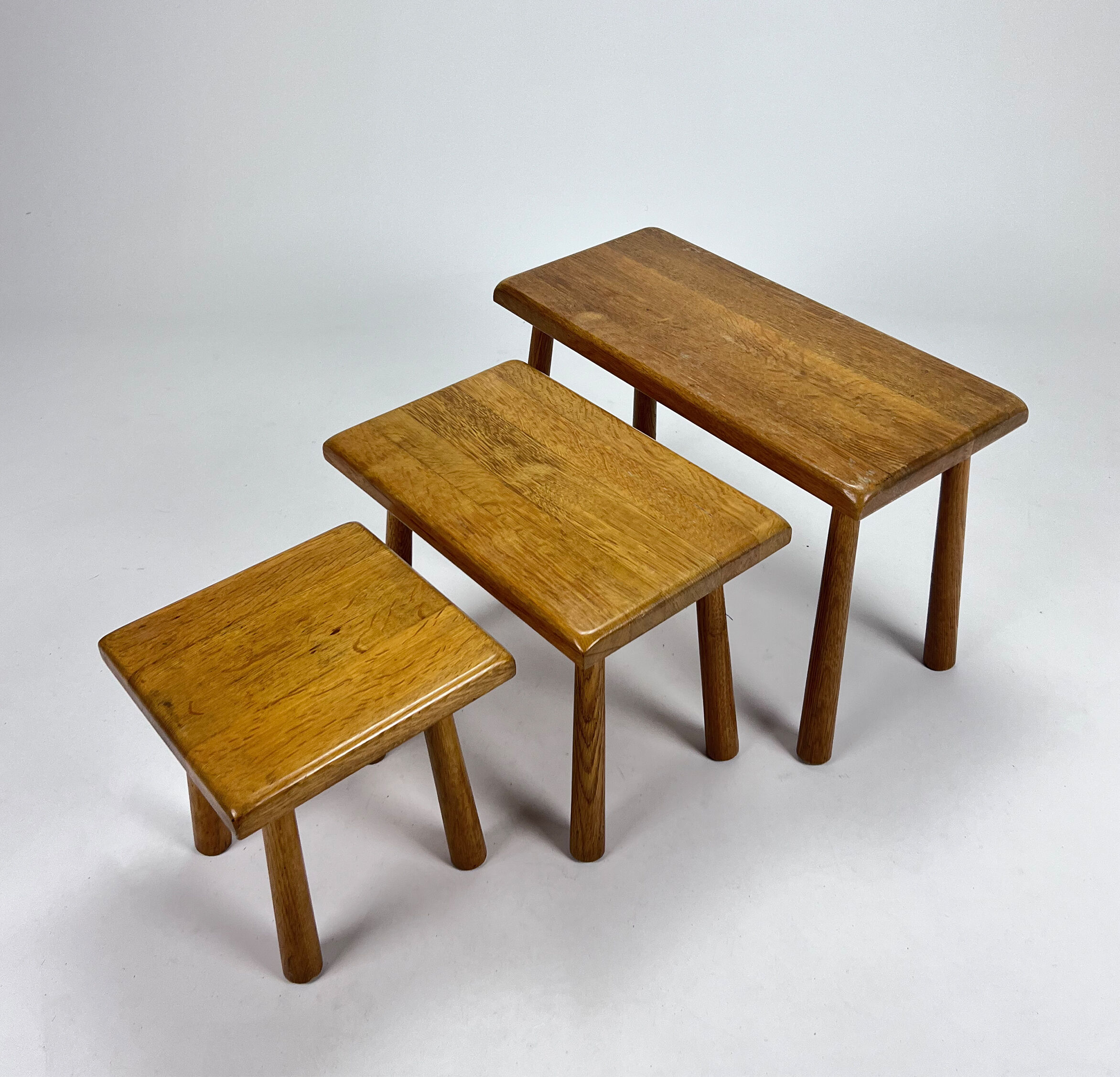 Modernist oak nesting tables, 1960s