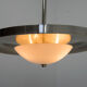 Lustre Bauhaus nickelé, Tchécoslovaquie, années 1930