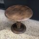 Brutalist turned wood pedestal table from the 50s