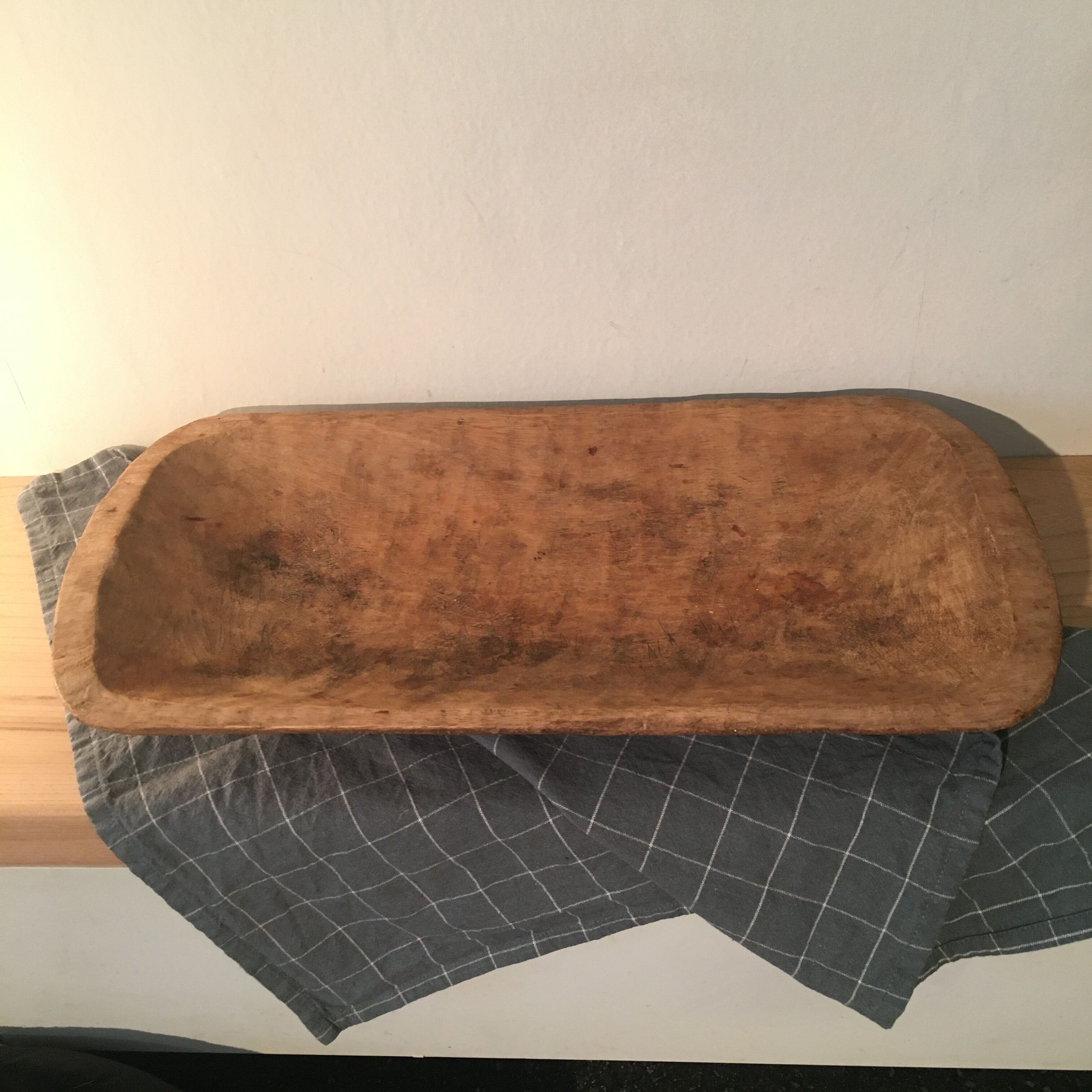 Large artisanal solid wood dish
