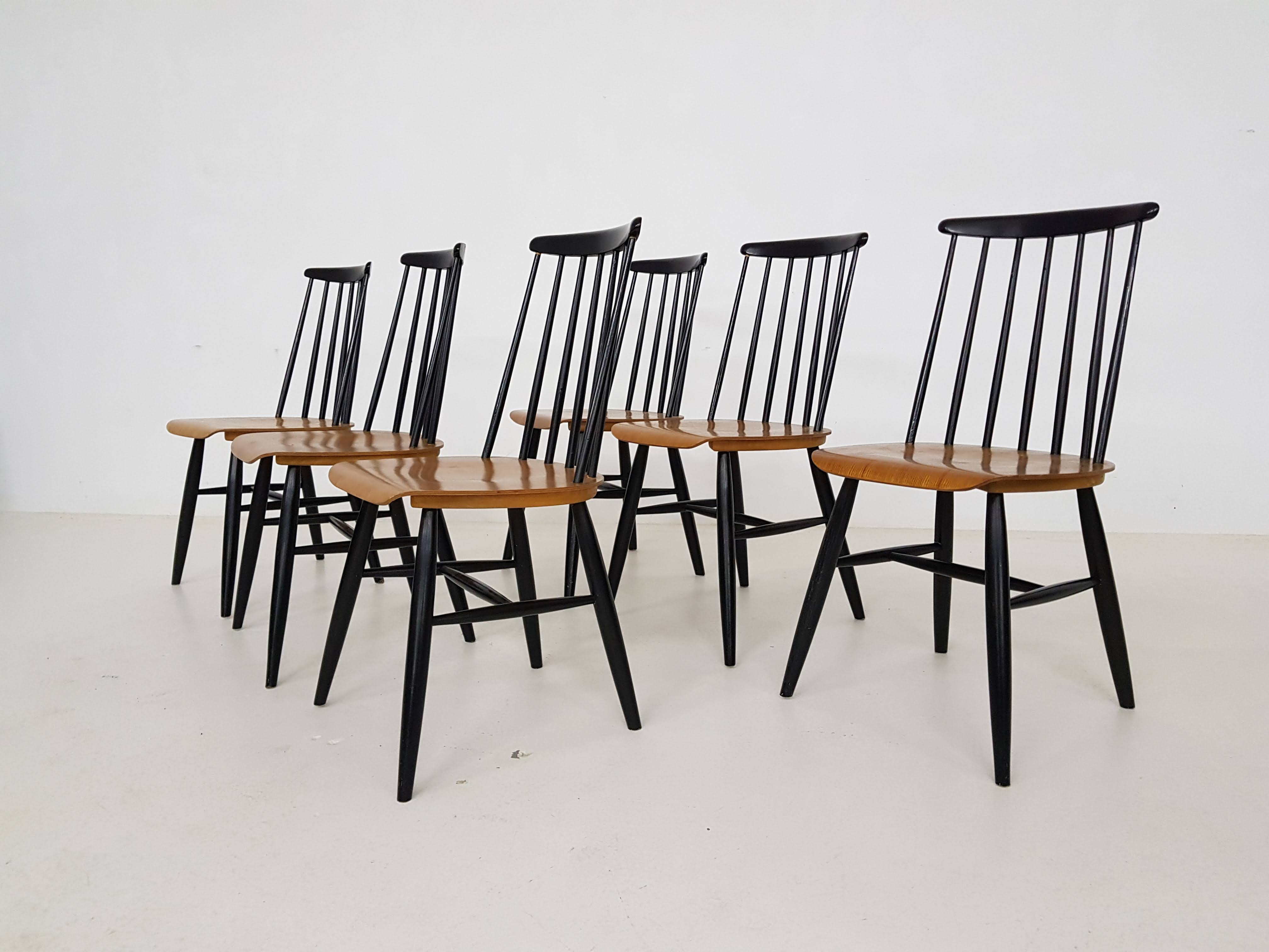 Set of 6 Fanett chairs from Tapiovaara 1970