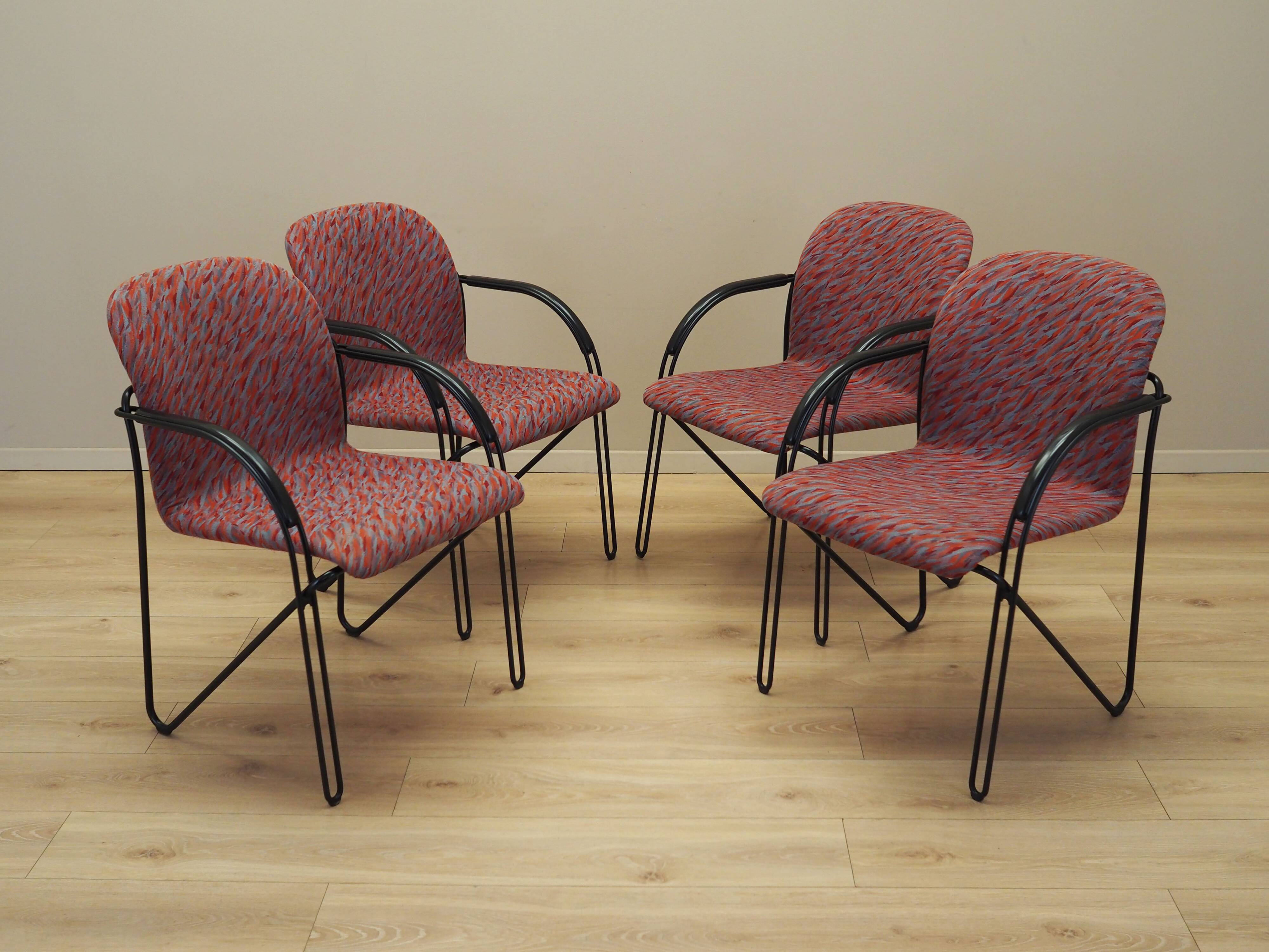 Set of four chairs, Italian design, 1980s, production: Italy