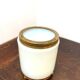 Opaline and brass pot