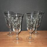 4 Enghien Luminarc champagne flutes from the 50s