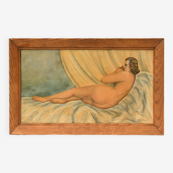 Study of female nude in pastel