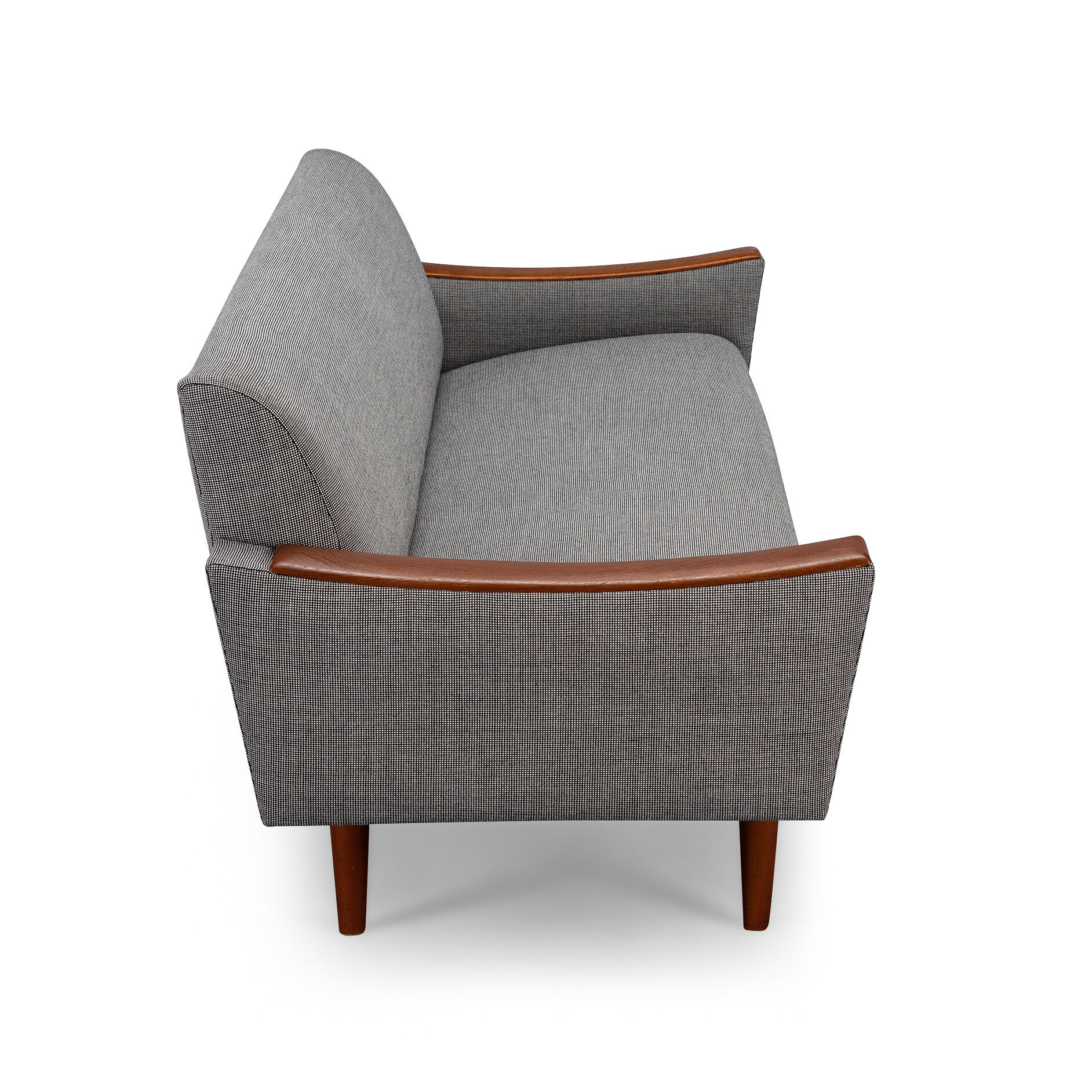 Canapé vintage gris danois retapissé, années 1960