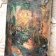 Oil on canvas signed Monique Humbert, large abstract composition, wall painting, interior decoration.